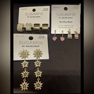 NWT Sugarfix By Baublebar Lot as seen Yes Way Rose Wine, Hearts, Hoops, Stars